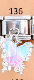CHARM ITALIANO SILVER ACERO INOX.9*10MM MARIPOSA