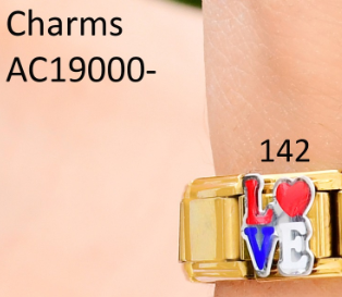 CHARM ITALIANO 18K ACERO INOX.9*10MM LOVE