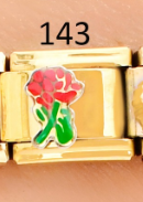 CHARM ITALIANO 18K ACERO INOX.9*10MM ROSA