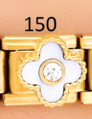 CHARM ITALIANO 18K ACERO INOX.9*10MM VAN CLEEF ZIRC.BLANCO