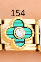CHARM ITALIANO 18K ACERO INOX.9*10MM VAN CLEEF ZIRC.VERDE