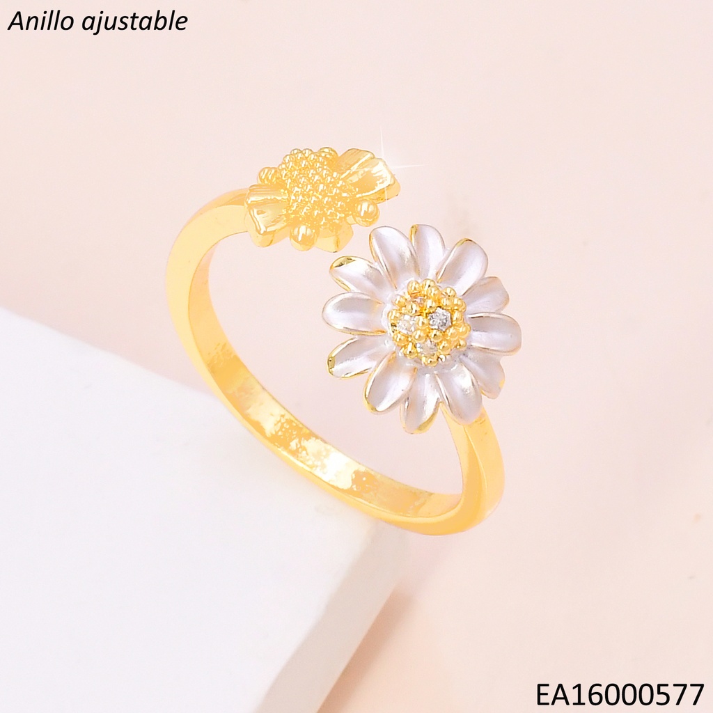 ANILLO DOR AJUSTABLE FLOR / ABEJA RE314-9
