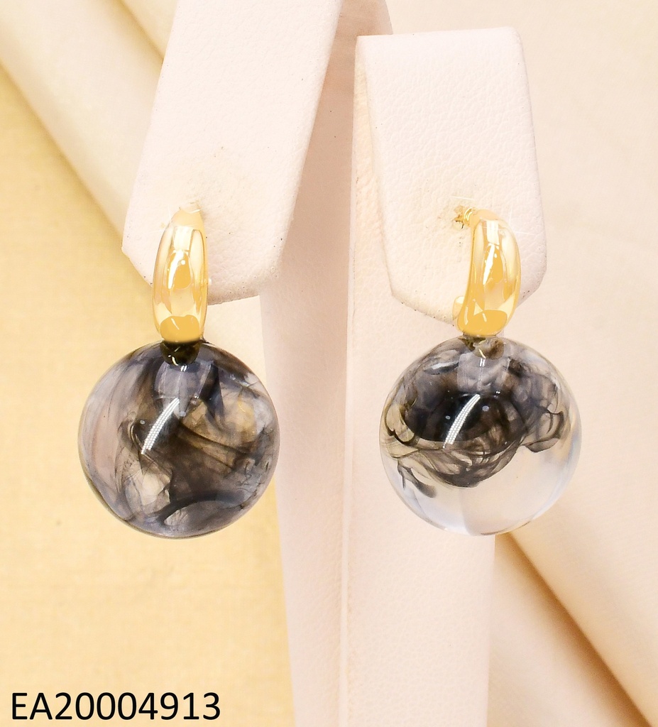 ARETES DOR "C" / PELOT. NEGRA EE5164-120