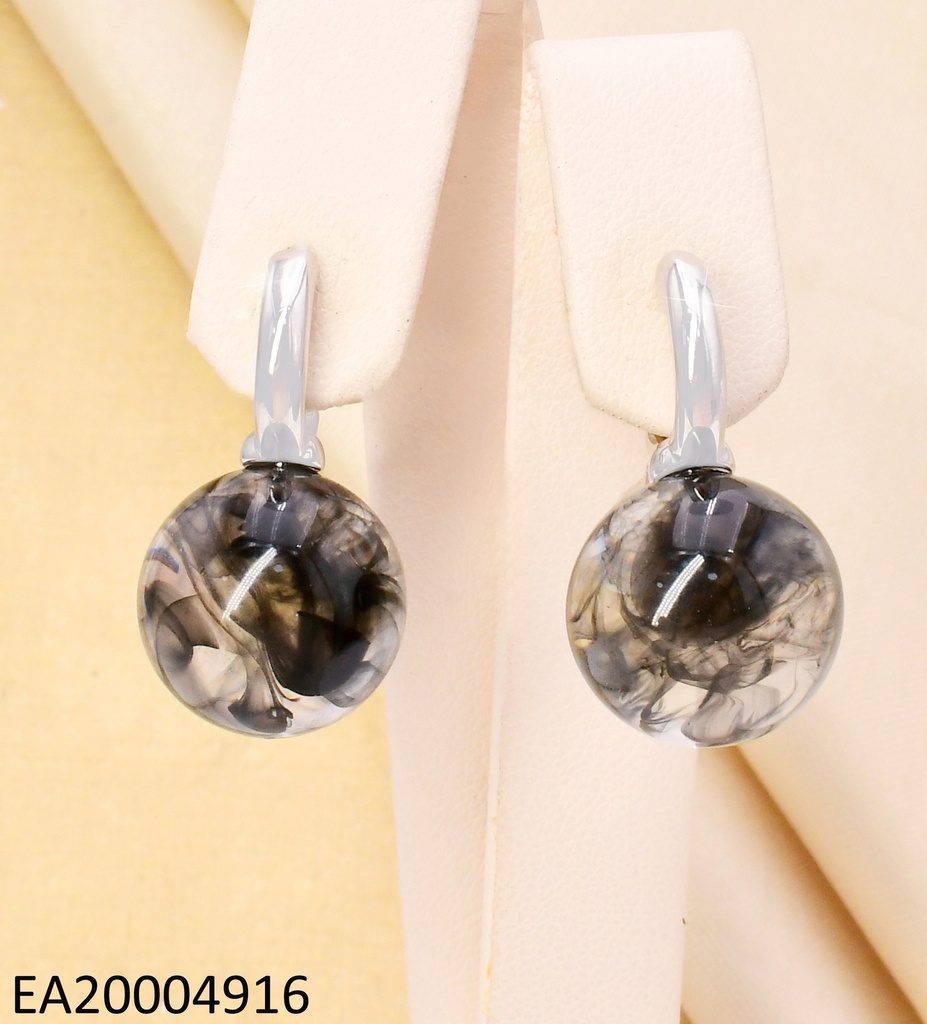 ARETES HUGGIES PLAT / PELOT. NEGRO EE5163-120