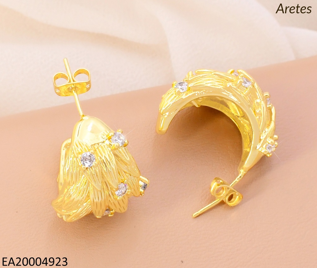 ARETES "J" CASCADA DE HOJITAS RAYADAS EE5029-268