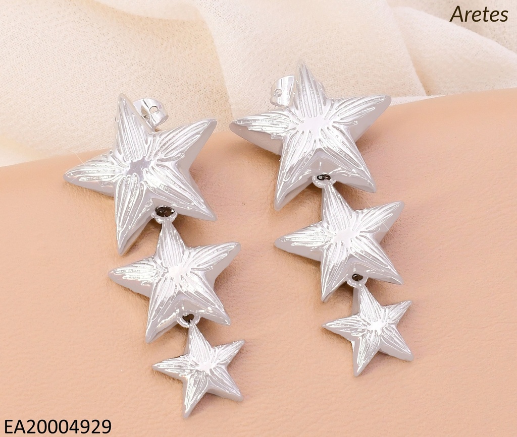 ARETES PLAT.3 ESTRELLAS VERT.DECRECIENTES EE5057-268