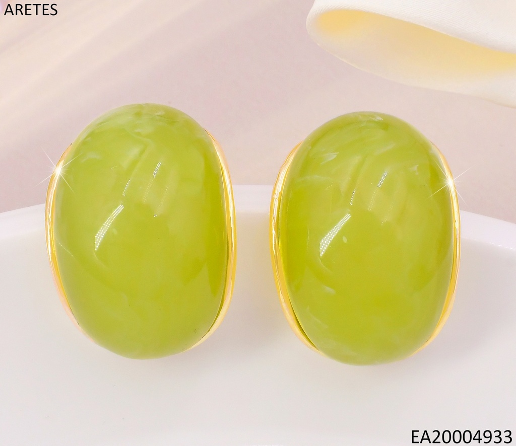 ARETES PIEDRAS "J" VERDE EE5140-355