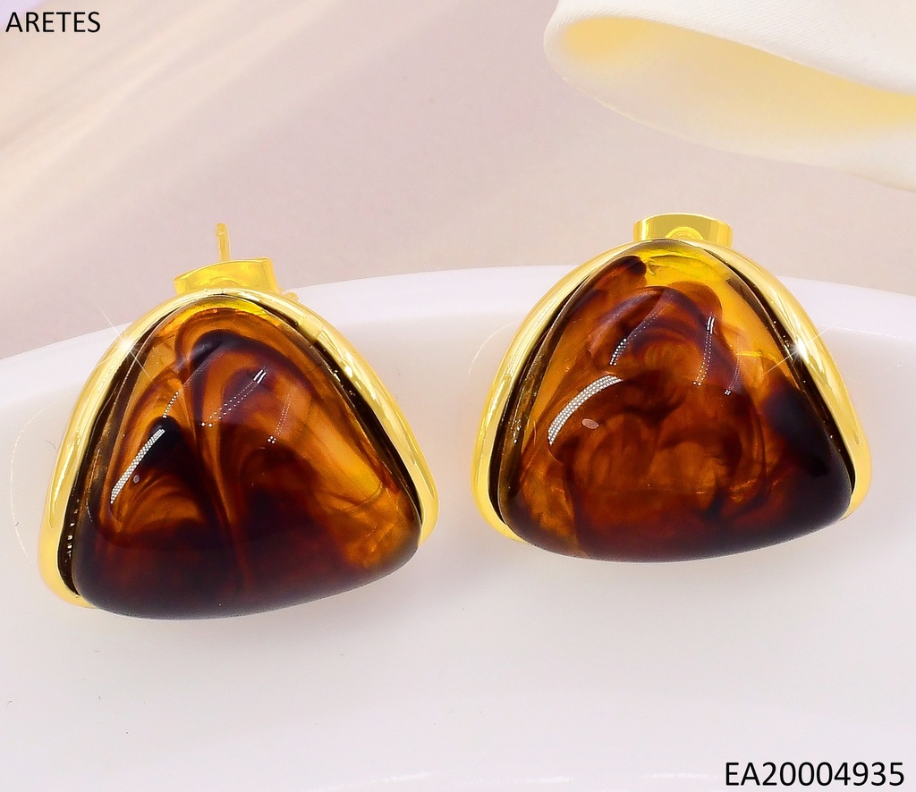 ARETES PIEDRA CAFE TRIANGULO ANCHO EE5170-120