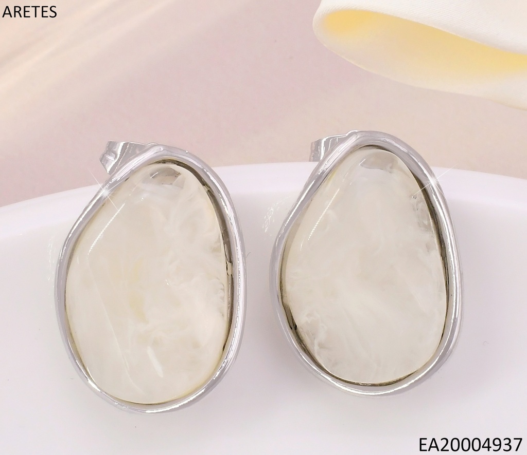 ARETES PLAT. PIEDRA BLANCA OV EE5148-120