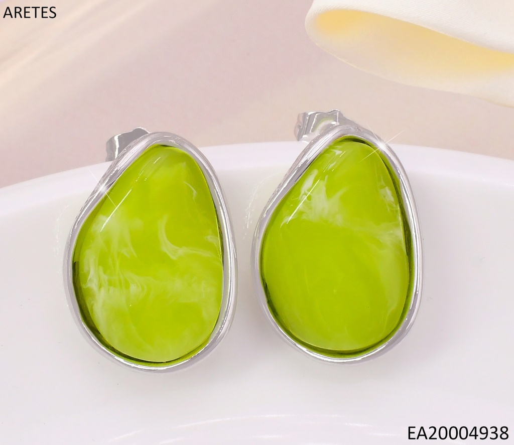 ARETES PLAT. PIEDRA VERDE OV EE5147-120
