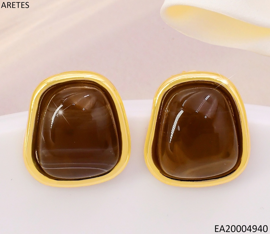 ARETES RECTANGULO VERT. PQ. PIEDRA CAFE EE5158-120