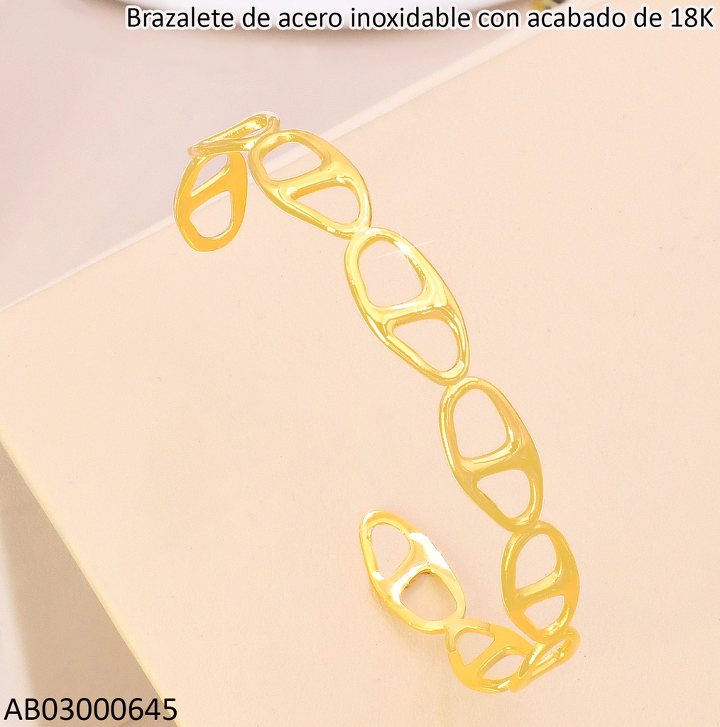 BRAZALETE ACERO INOX. ACABADO 18K ESLAB CAD.P25070090