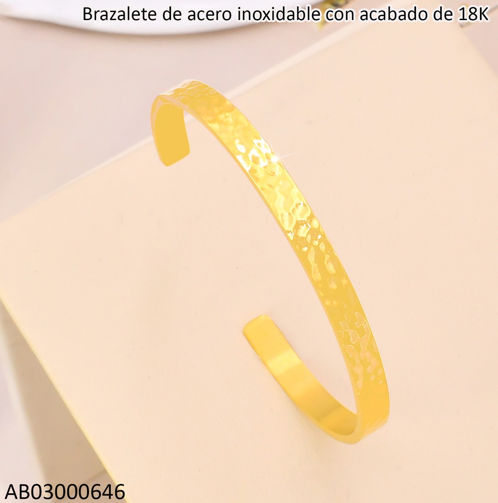 BRAZALETE ACERO INOX. ACABADO 18K. GRAB. P25070091