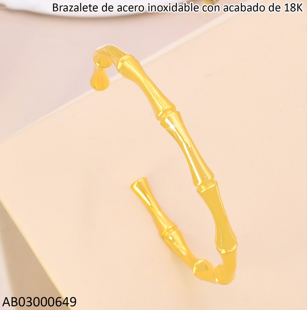 BRAZALETE ACERO INOX. ACABADO 18K. BAMBOO P25070081