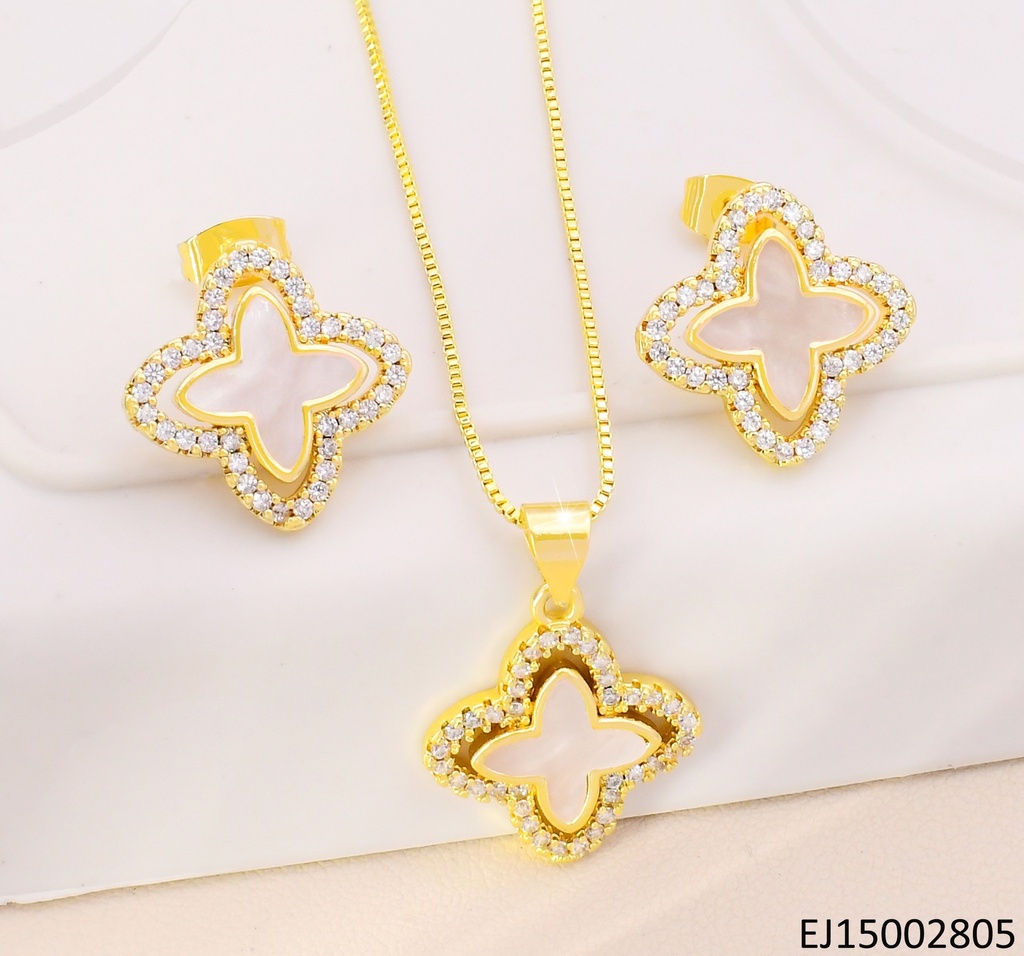 SET VAN CLEEF BLANCO BORDE EXTERNO ZIRCONIAS SE1077-9