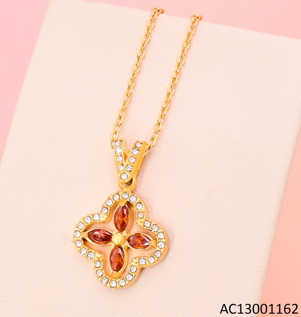 CADENA DORADA / CROQUI VAN CLEEF /ZIRC NARANJA CA489-45