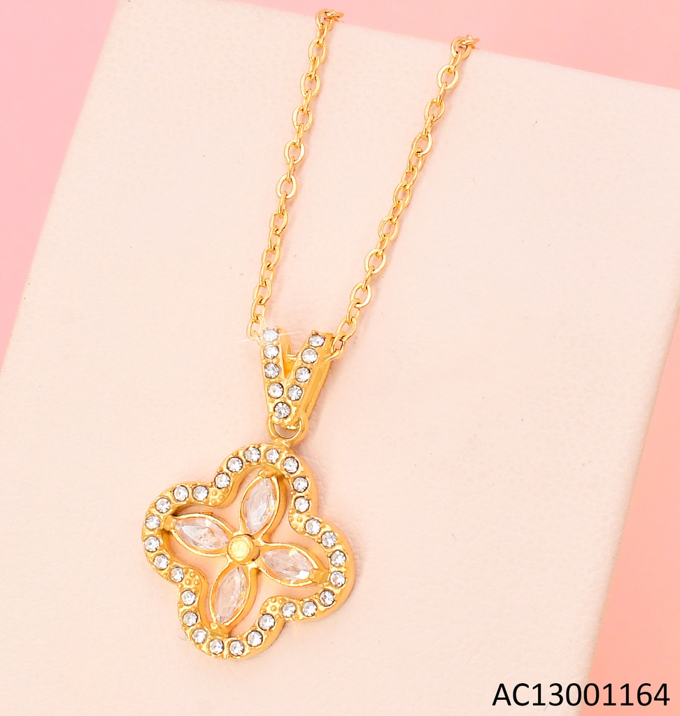 CADENA DORADA / CROQUI VAN CLEEF /ZIRC CRISTAL CA491-45