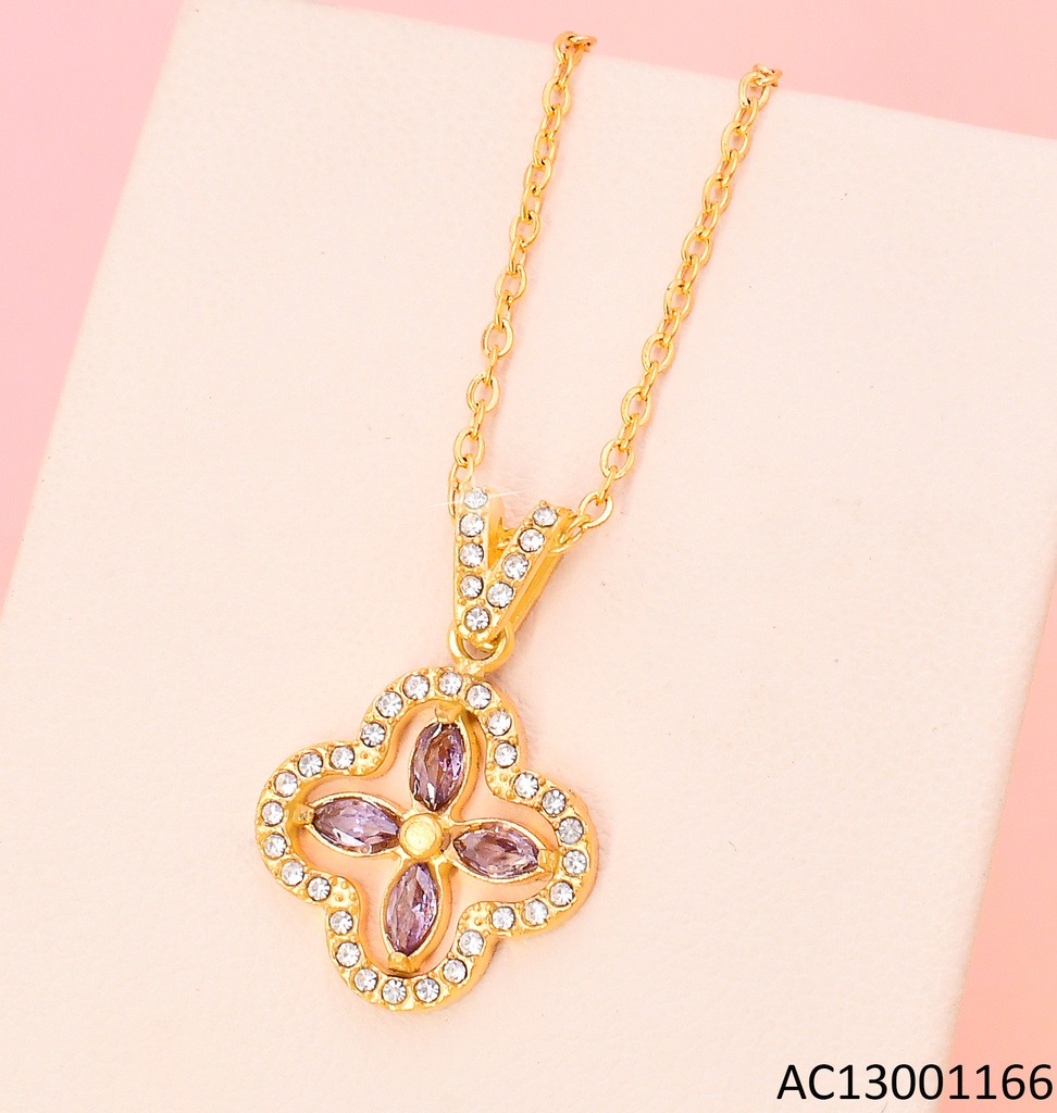 CADENA DORADA / CROQUI VAN CLEEF /ZIRC LILA CA493-45