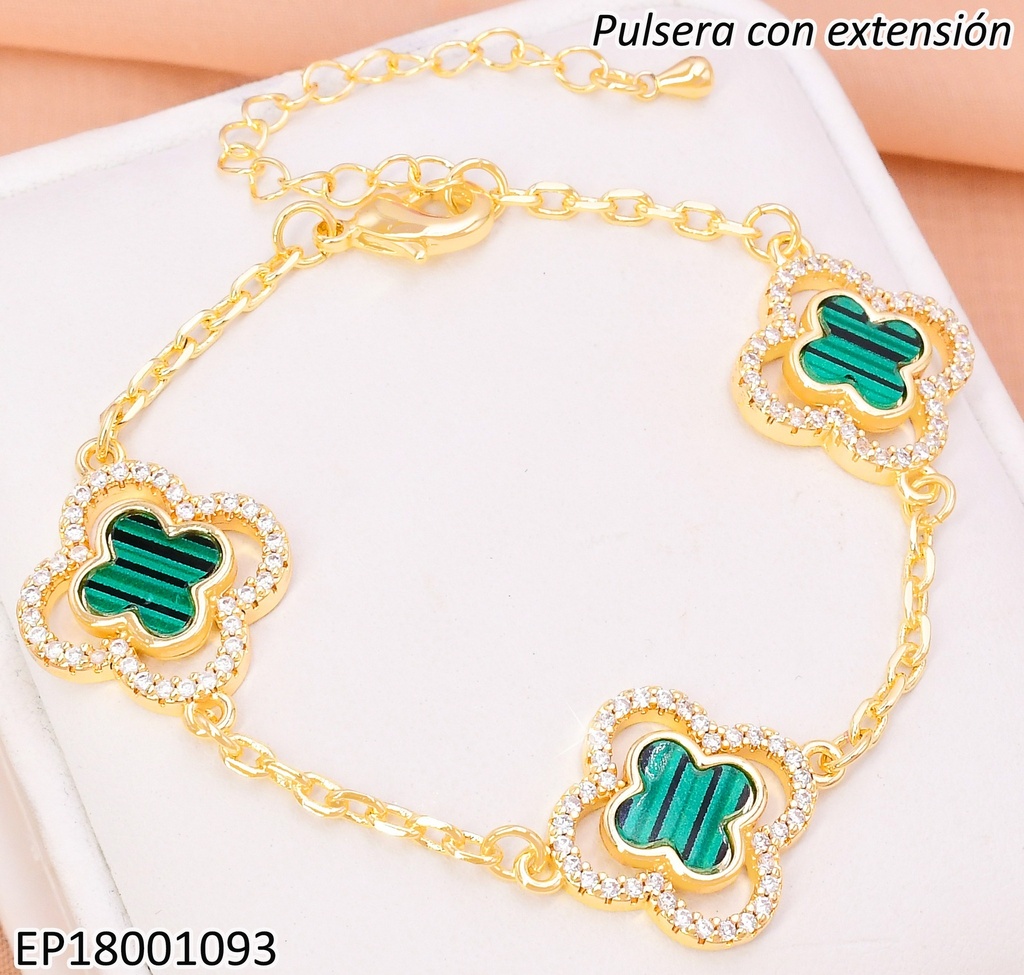 PULSERA DOR VAN CLEEF CROQUI ZIRC/ VAN CLEEF VERDE  BE635-9