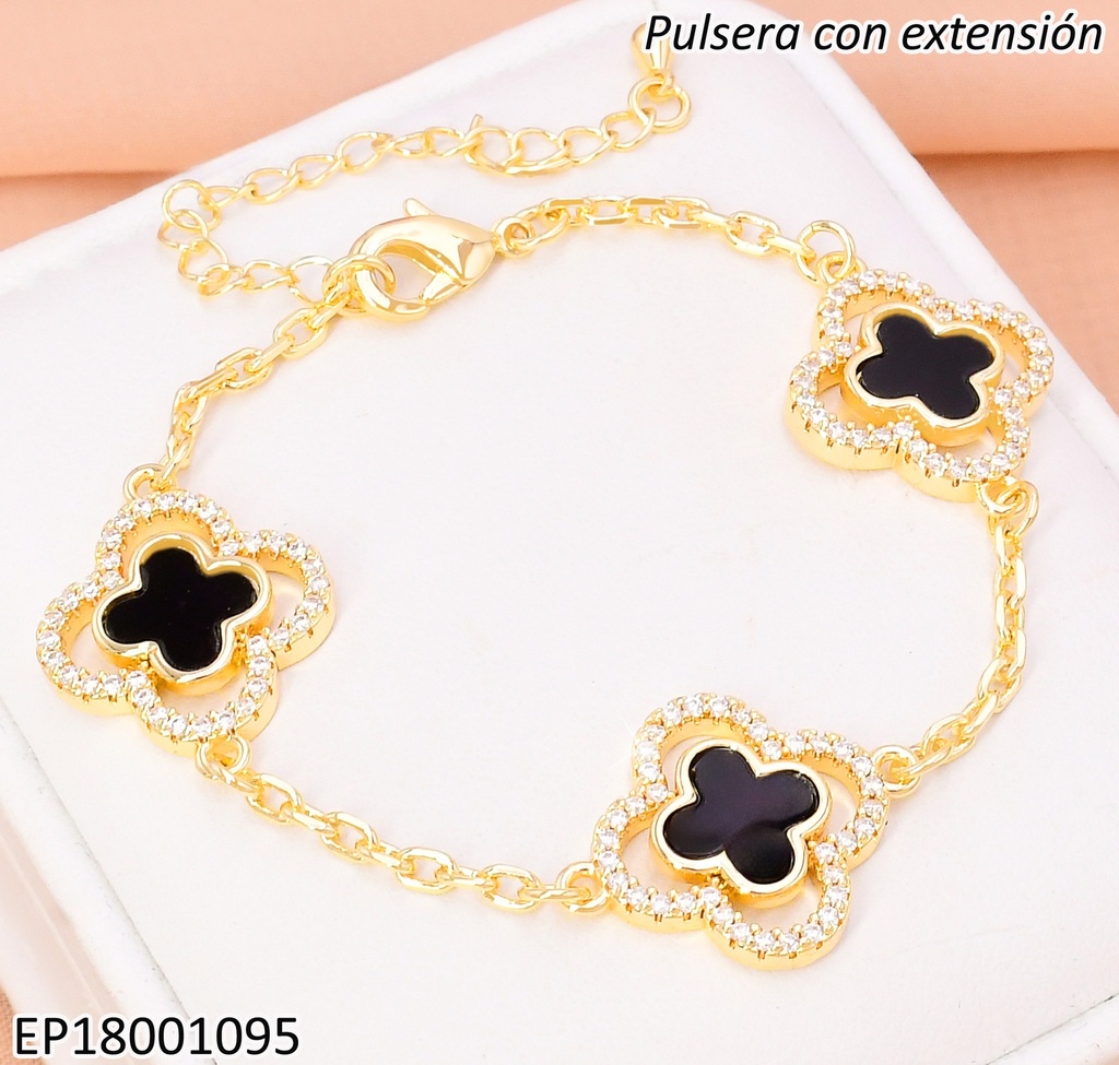 PULSERA DOR VAN CLEEF CROQUI ZIRC/ VAN CLEEF NEGRO BE636-9