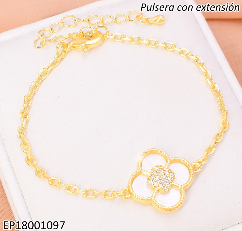 PULSERA VAN CLEEF NACAR CENTRO CUADRO ZIRCONIAS BE624-9