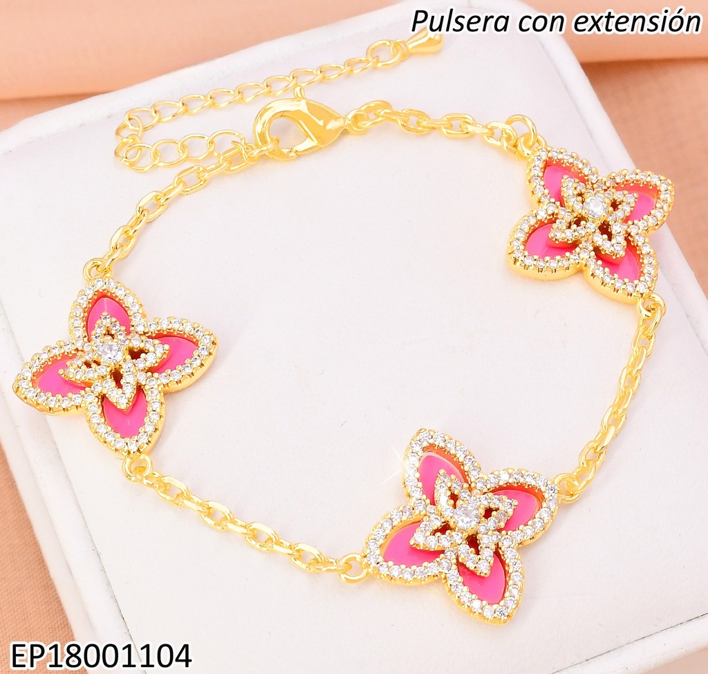 PULSERA 3 VAN CLEEF FUCSIA ZIRC. BE617-9