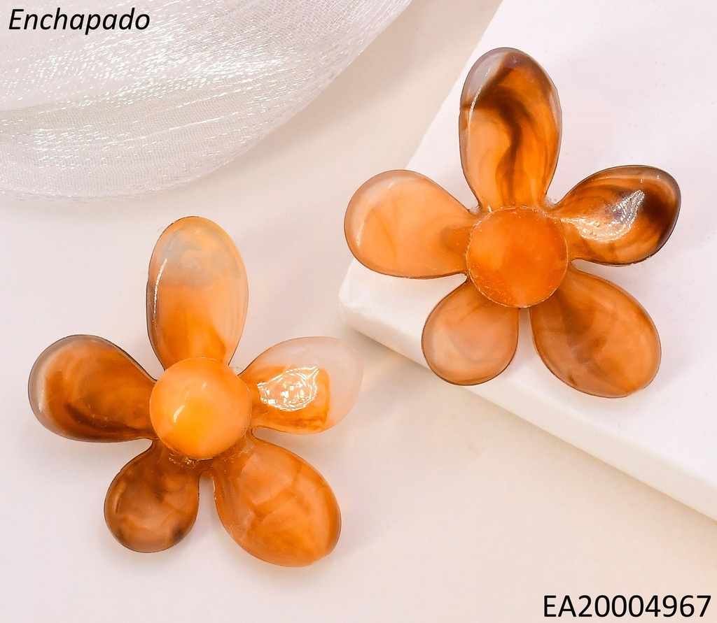 ARETES RESINA FLOR 5 PETALOS CAFE/CENTRO CAFE EE5103-301