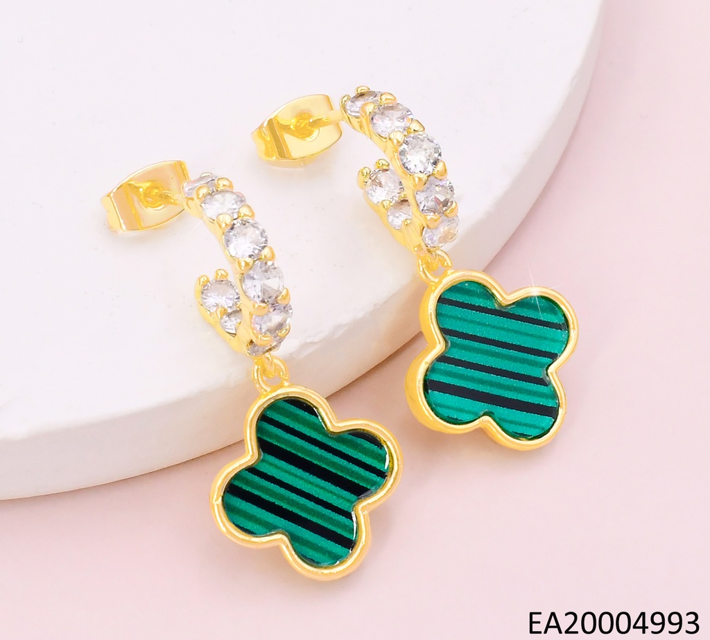 ARETES HUGGIES ZIRCONIAS VAN CLEEF VERDES EE4102-9