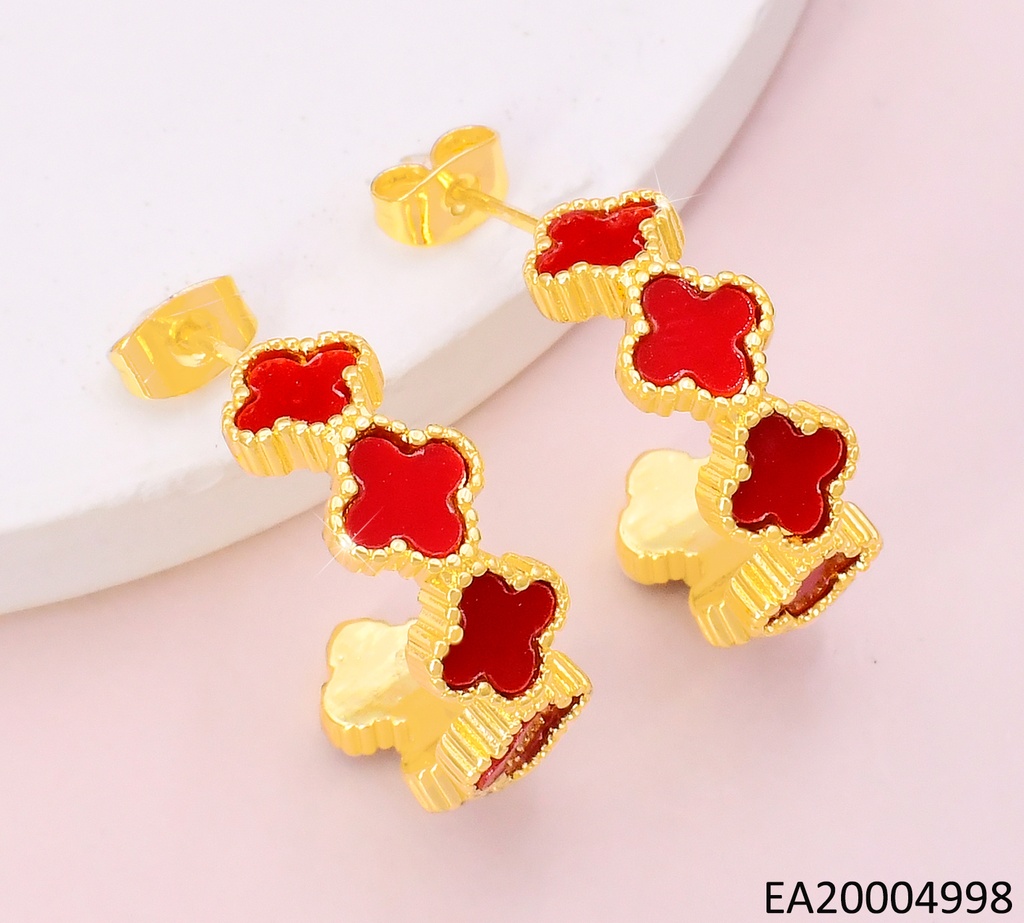ARETES "C" VAN CLEEF ROJO EE4115-9