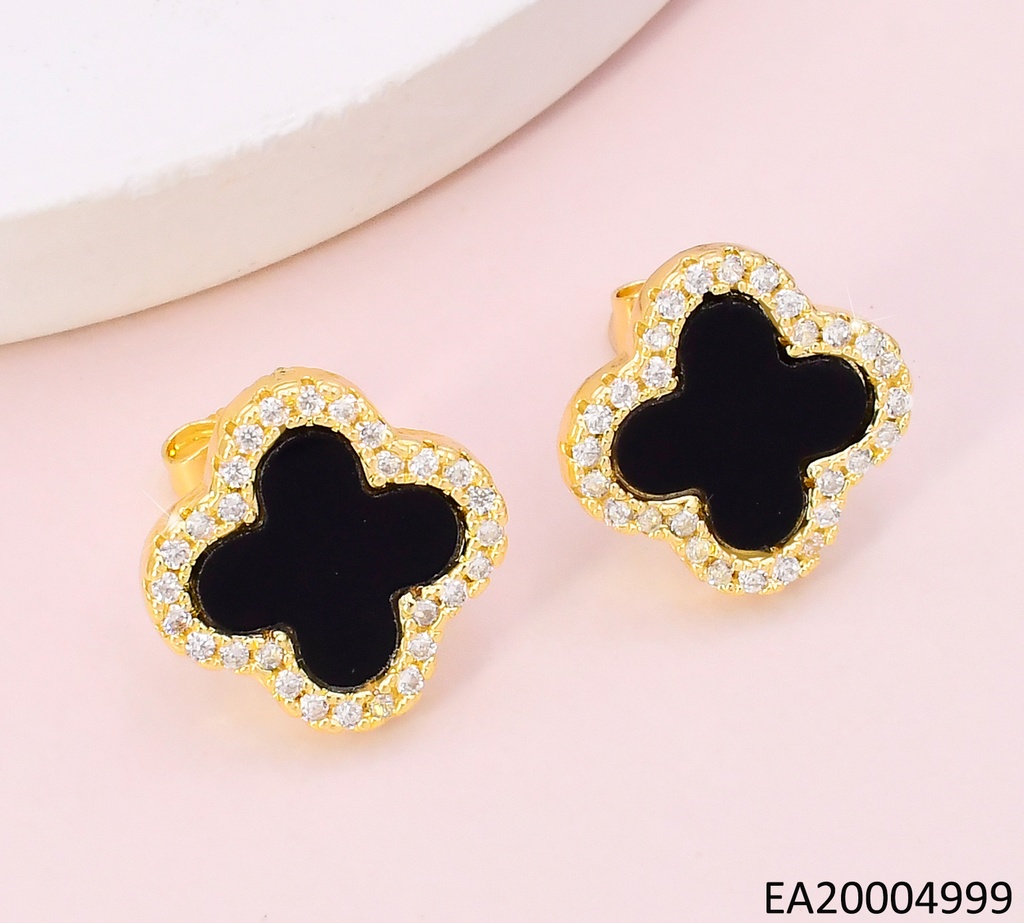 ARETES VAN CLEEF NEGRO BORDE ZIRCONIAS EE4122-9