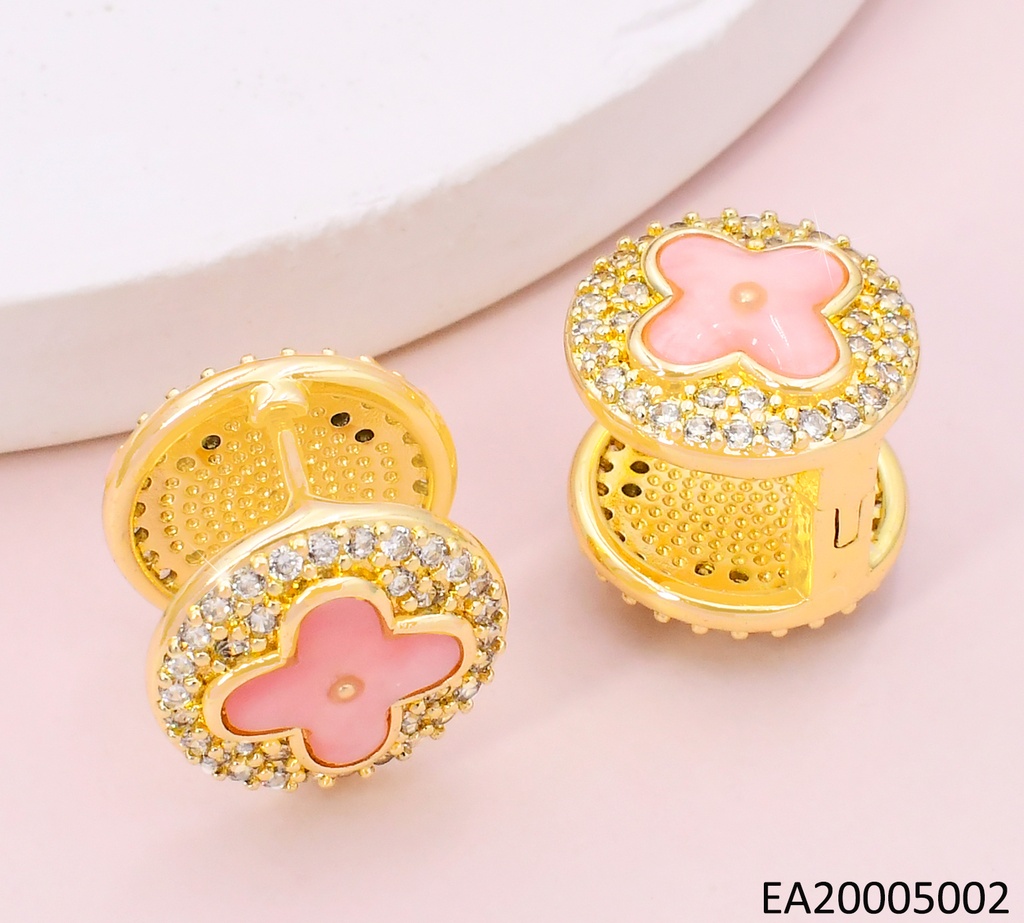 ARETES CLIP DOBLE VAN CLEEF ZIRCONIA/ROSADA EE4133-9