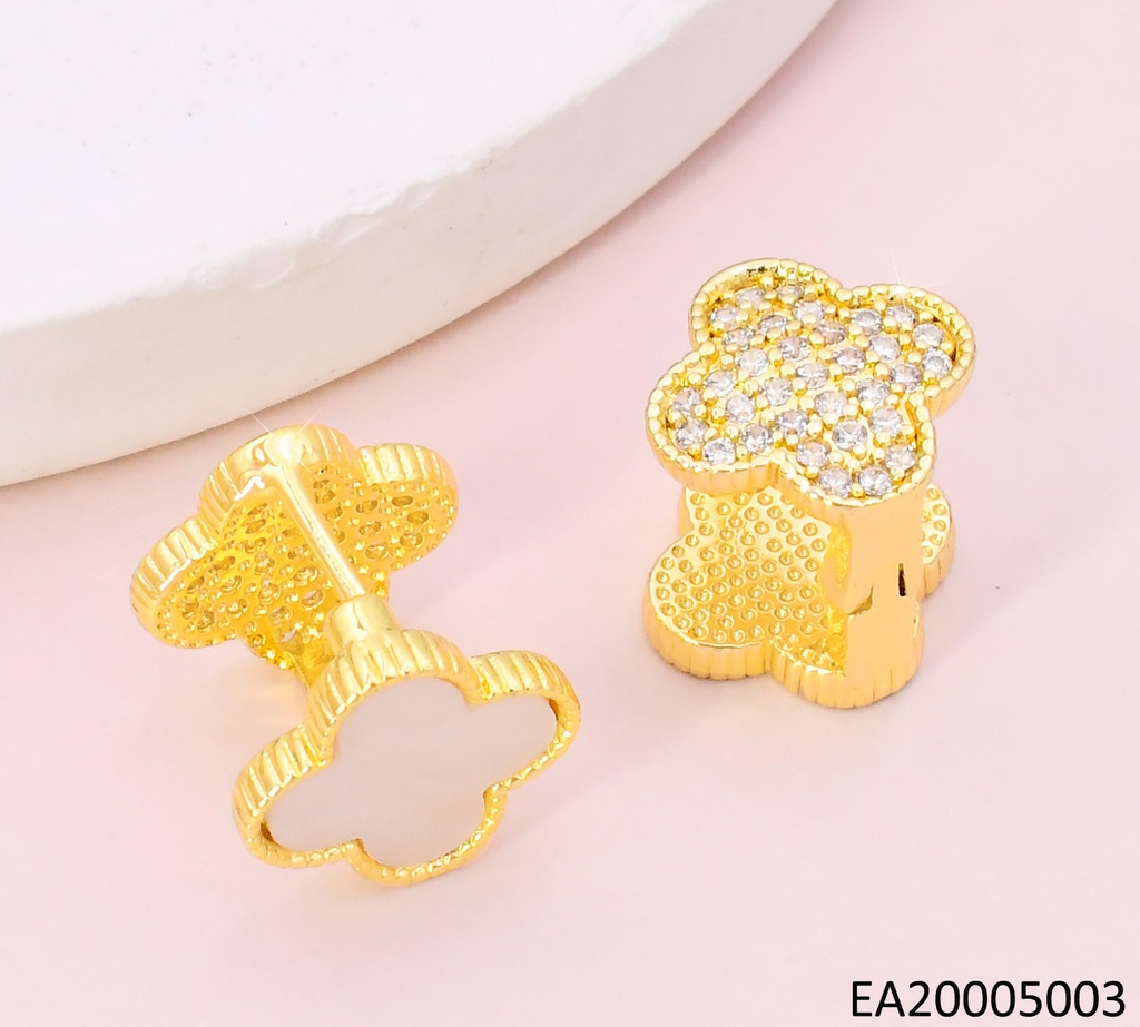 ARETES CLIP DOBLE VAN CLEEF ZIRCONIA/NACAR EE4135-9