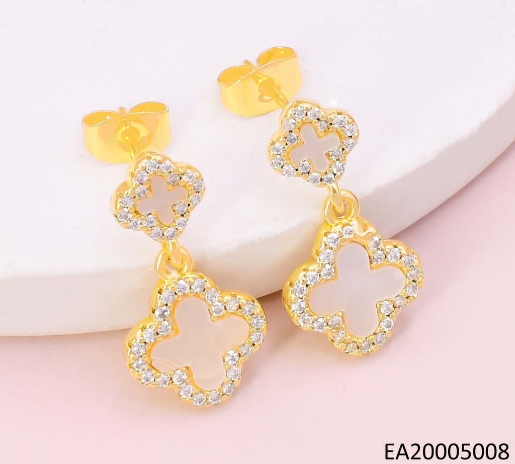 ARETES VAN CLEEF (2) VERT.NACAR BORDE ZIRC. EE4152-9