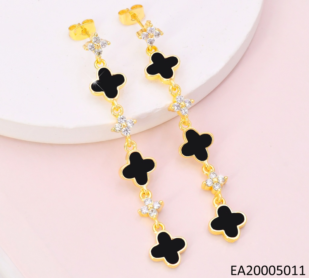 ARETES VAN CLEEF (5) 2 ZIRC./3 NEGROS VERT.EE4178-9