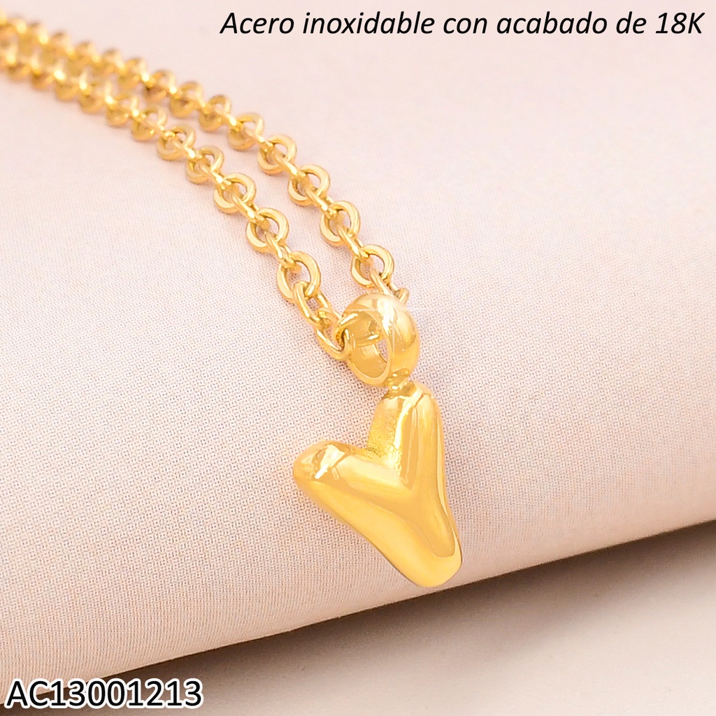 CADENA ACERO INOX. ACABADO 18K.INICIAL "Y" P25070039