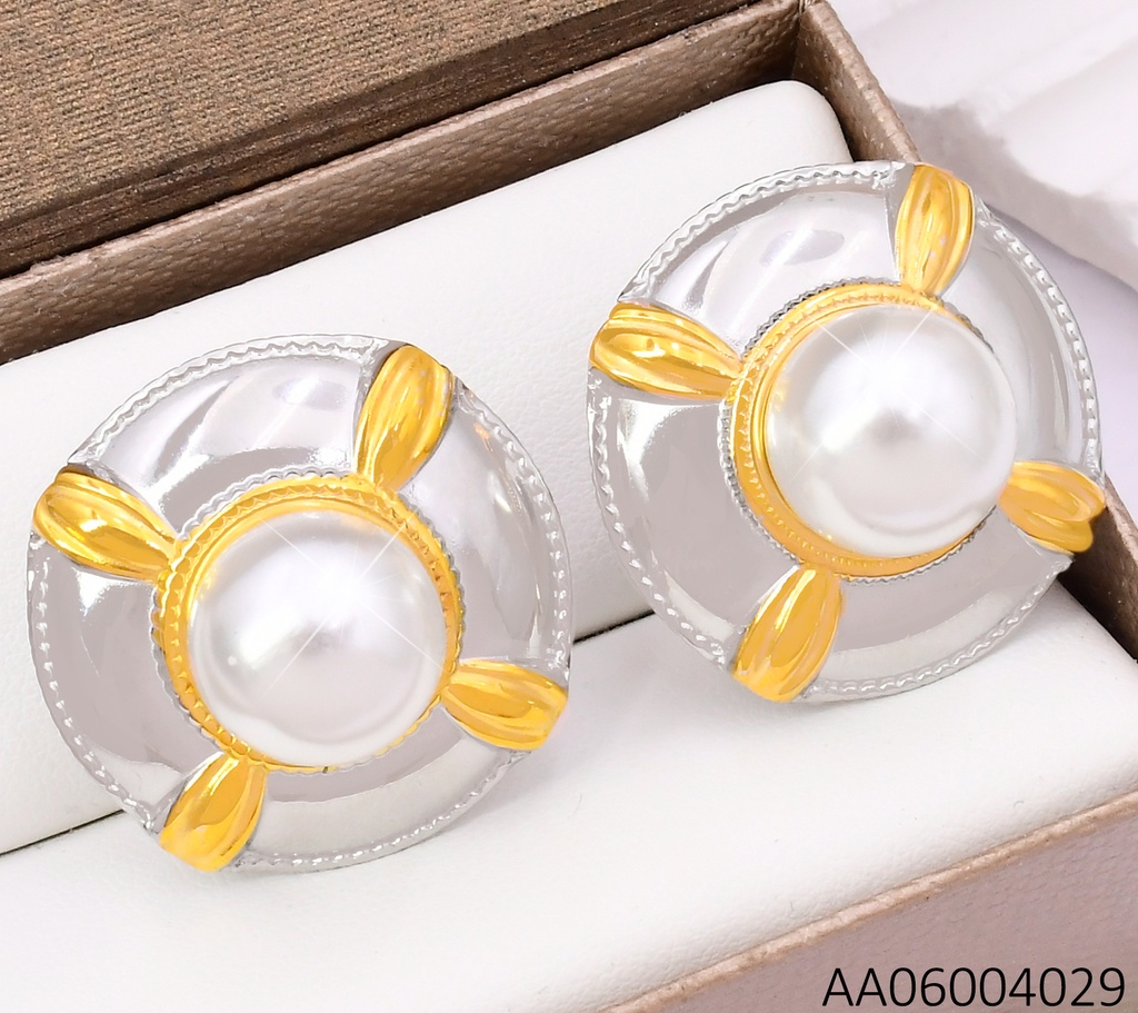 ARETES BICOLOR RD / PERLA CENTRO EA1286-45