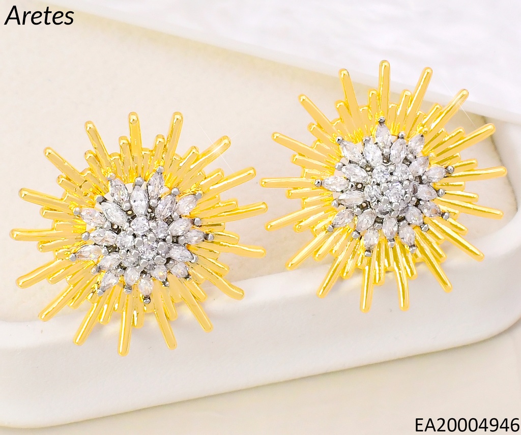 ARETES SOL DOR.CENTRO ZIRCONIAS PLAT. EE5011-268
