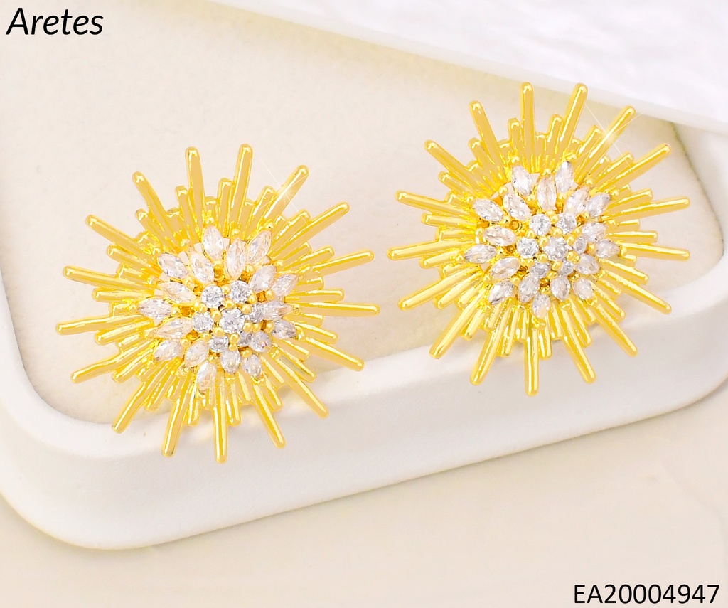 ARETES SOL DOR.CENTRO ZIRCONIAS EE5012-268