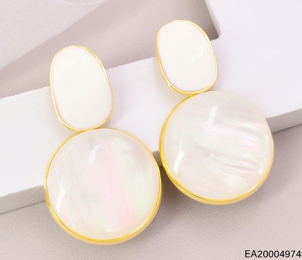 ARETES DOR OVALO/CIRCULO BLANCO EE5142-355