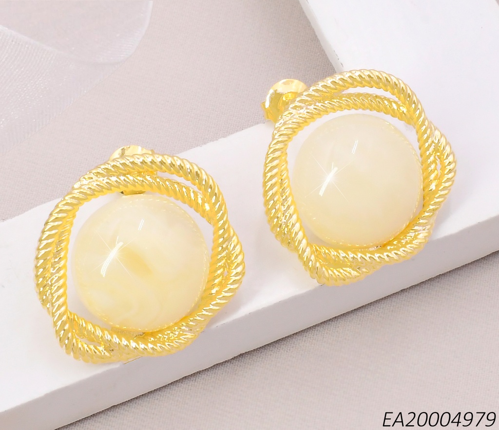 ARETES PIEDRA BLANCA RD.2 LINEAS EE5151-355