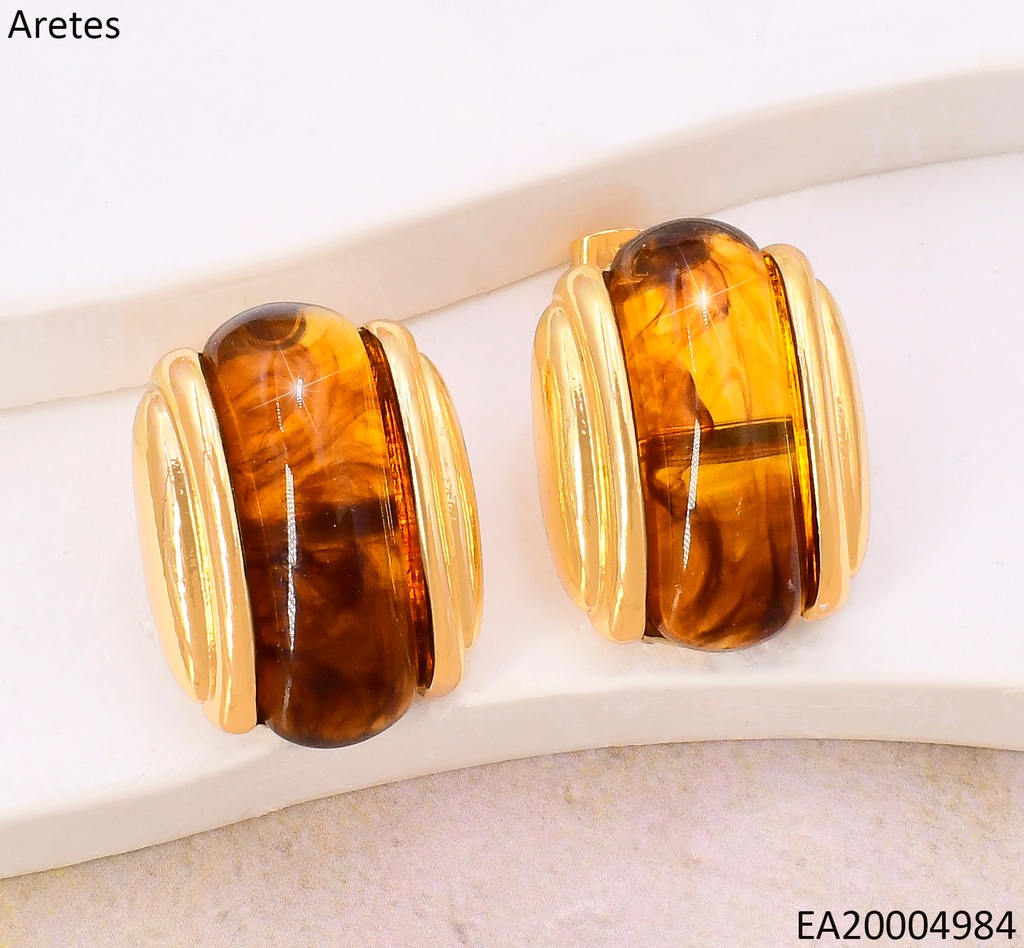 ARETES DETALLE DORADO OVALO CAFE CENTRO EE5156-120