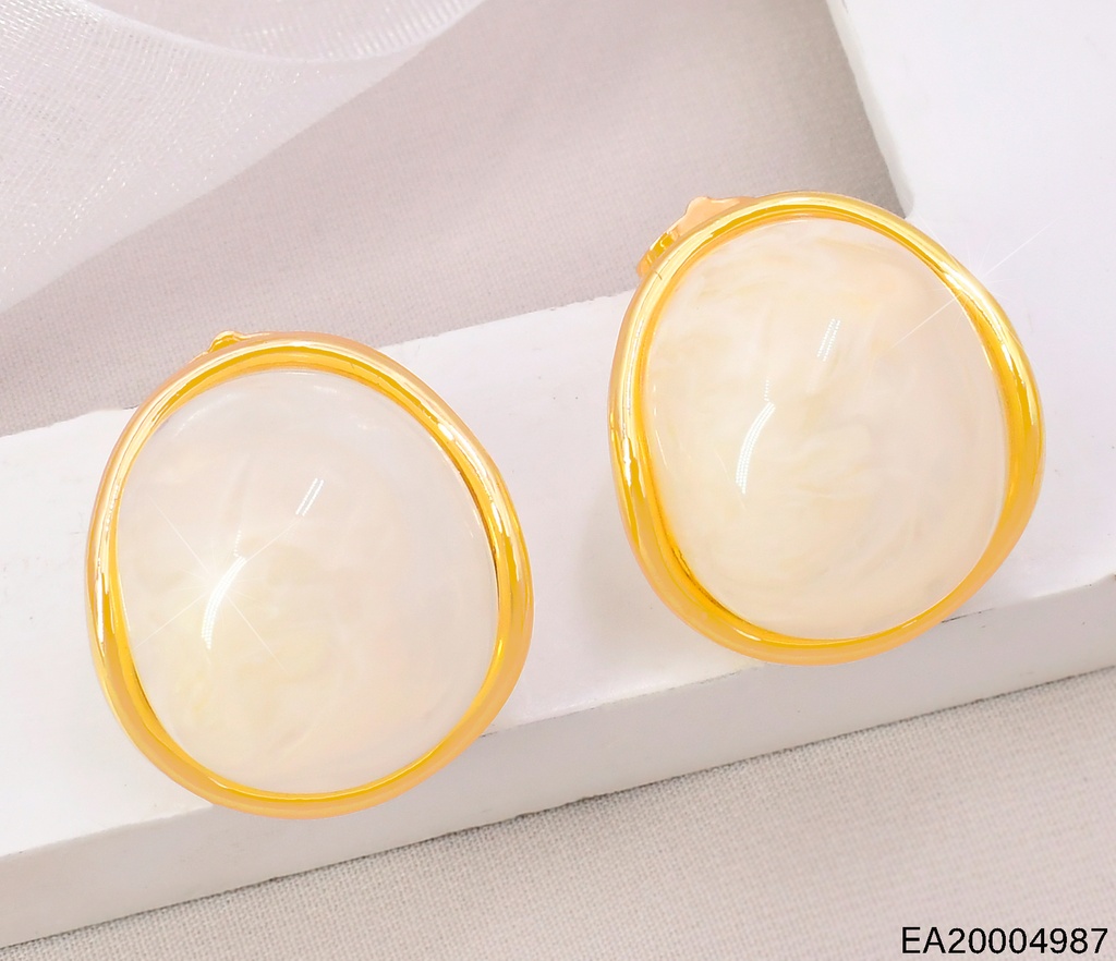 ARETES RD DORADO PIEDRA BLANCA EE5166-120