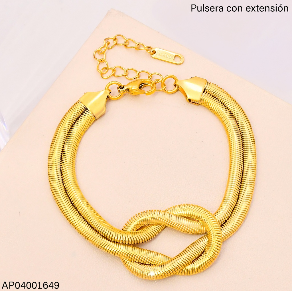 PULSERA DOR ESTILO SERPIENTE NUDO CENTRO BA2310-45
