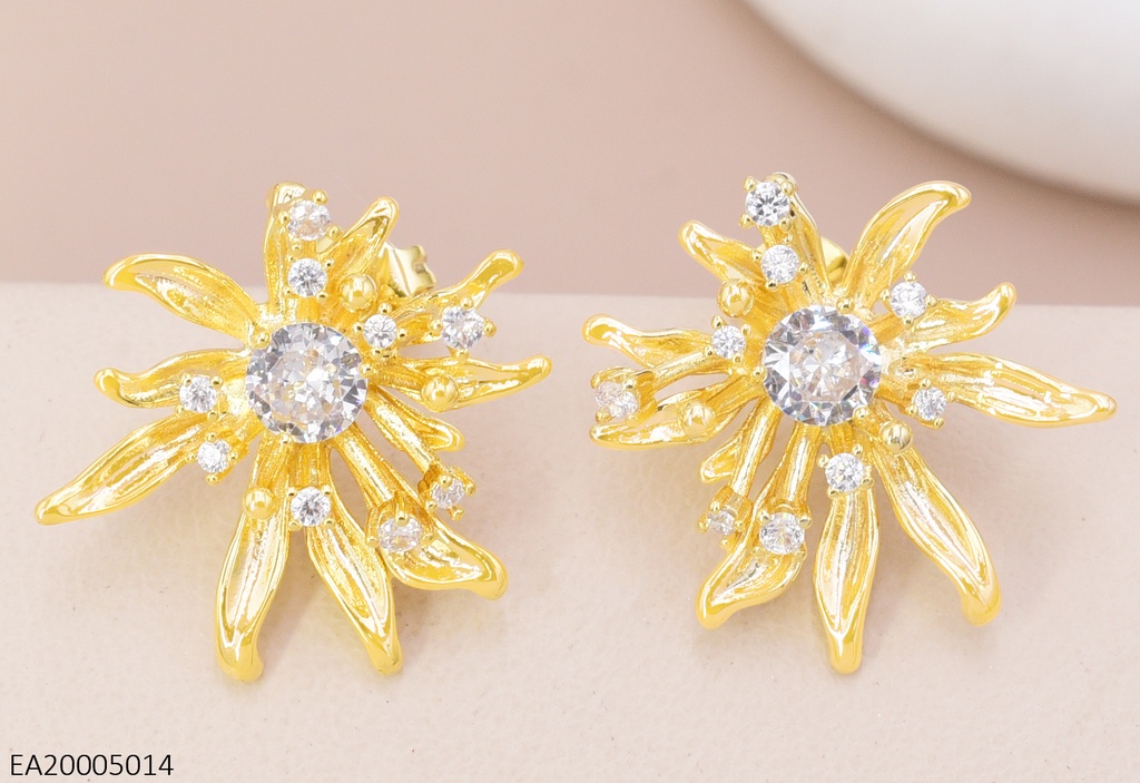 ARETES DOR FLOR DESTELLOS ZIRC. EE4312-355