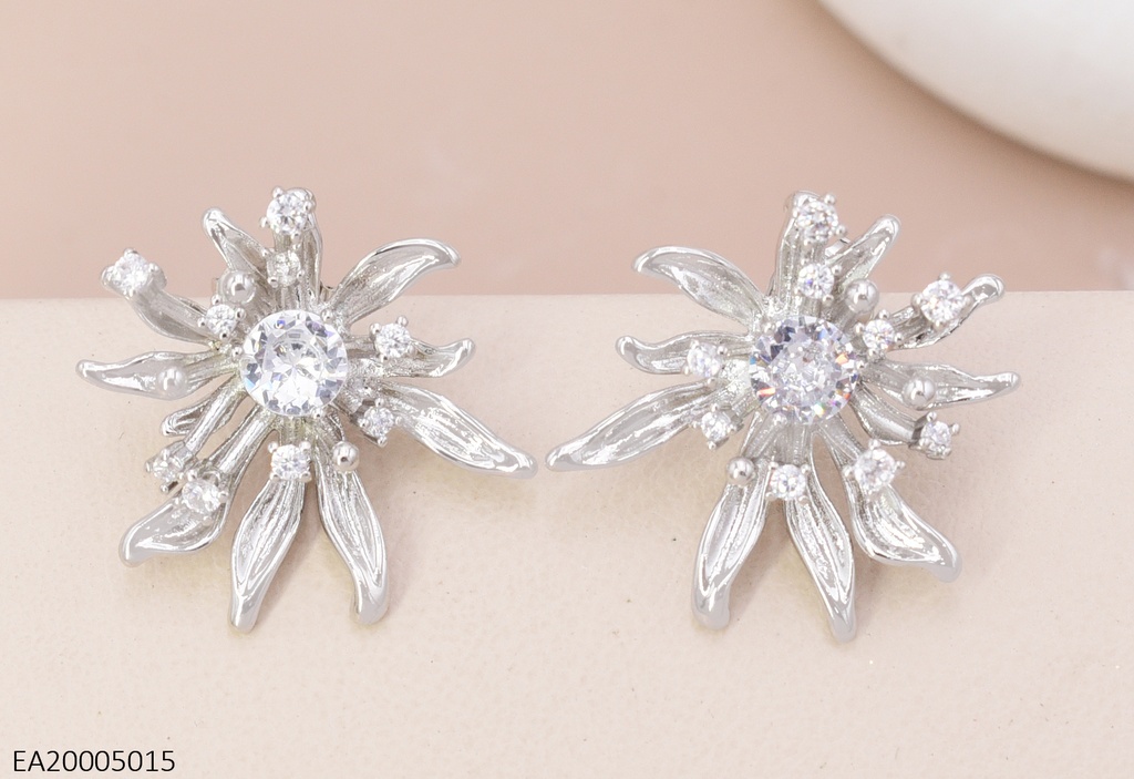 ARETES PLAT. FLOR DESTELLOS EE4313-355