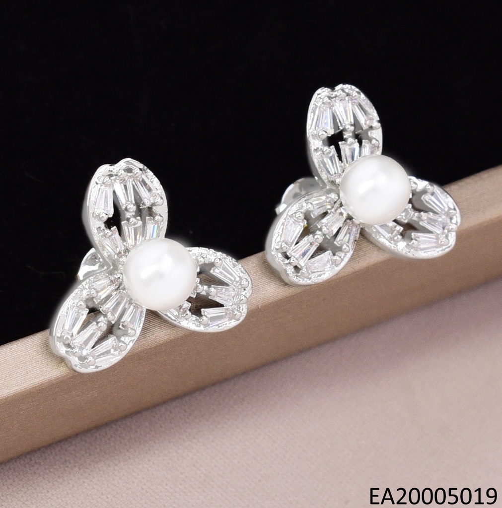 ARETES PLAT ZIRC RECT/PERLA CENTRO EE4321-355