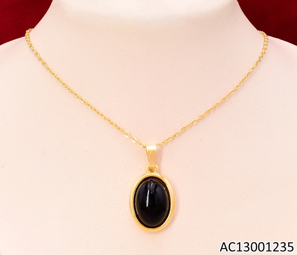 CADENA FINA DIJE OV NEGRO CA522-45