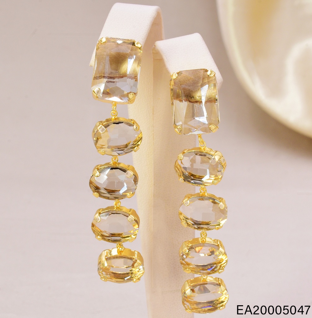 ARETES DOR RECT/ OVALOS COLGANTES EE4040-9