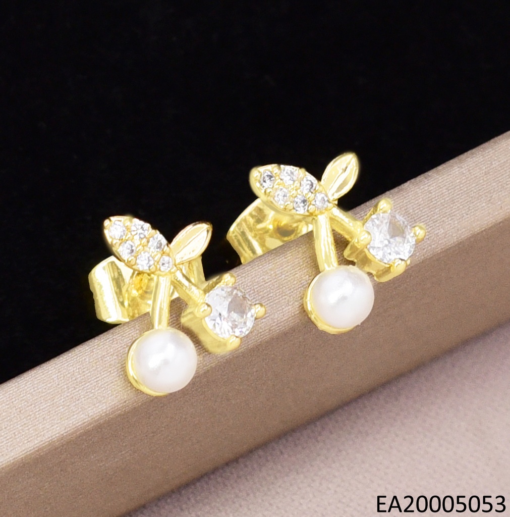 ARETES DOR CEREZA ZIRC/PERLA EE4052-9