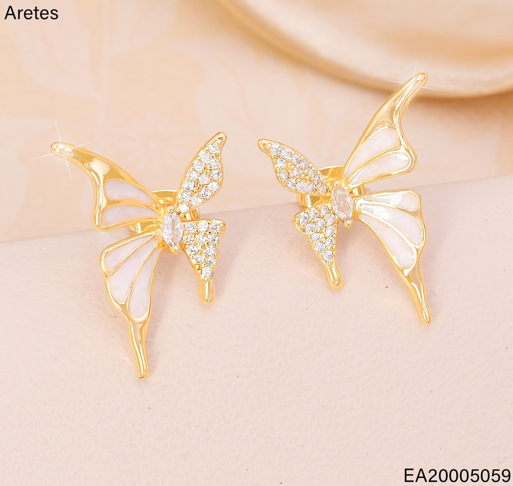 ARETES DOR.MARIPOSA NACAR/ZIRC. EE4058-9